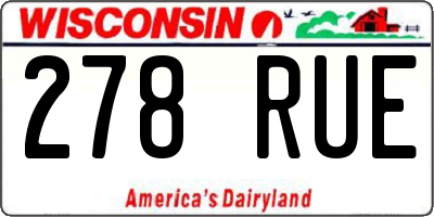 WI license plate 278RUE