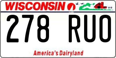 WI license plate 278RUO