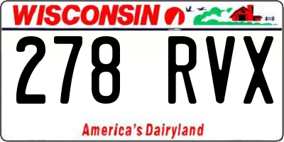 WI license plate 278RVX