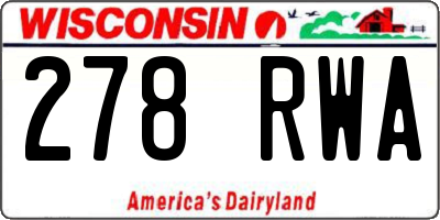 WI license plate 278RWA