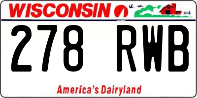 WI license plate 278RWB