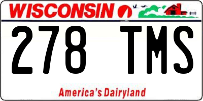 WI license plate 278TMS