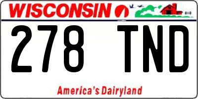 WI license plate 278TND