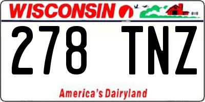 WI license plate 278TNZ