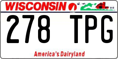 WI license plate 278TPG