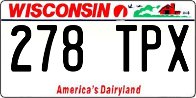 WI license plate 278TPX