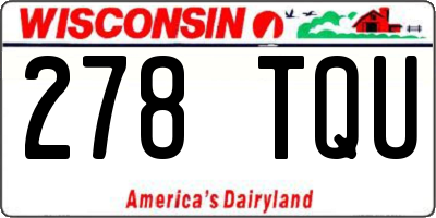 WI license plate 278TQU