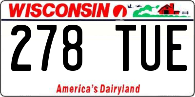 WI license plate 278TUE