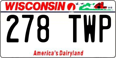 WI license plate 278TWP