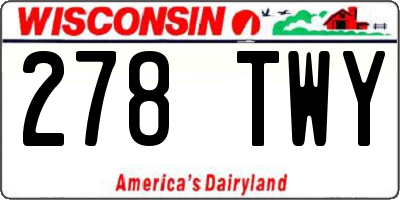 WI license plate 278TWY