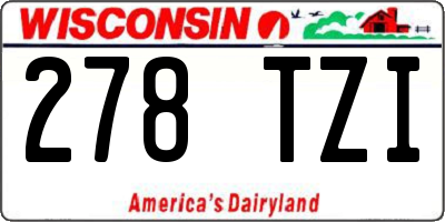 WI license plate 278TZI