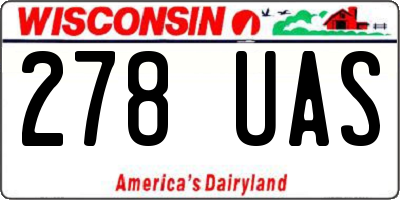 WI license plate 278UAS