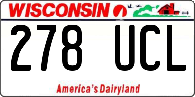 WI license plate 278UCL