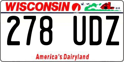 WI license plate 278UDZ
