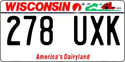 WI license plate 278UXK