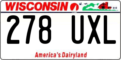 WI license plate 278UXL
