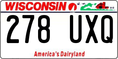 WI license plate 278UXQ