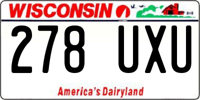 WI license plate 278UXU
