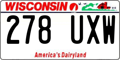 WI license plate 278UXW