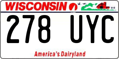 WI license plate 278UYC