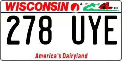 WI license plate 278UYE