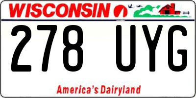 WI license plate 278UYG