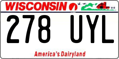 WI license plate 278UYL
