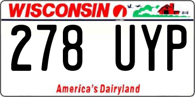 WI license plate 278UYP