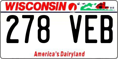 WI license plate 278VEB