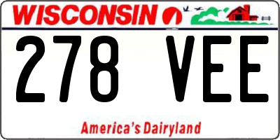 WI license plate 278VEE