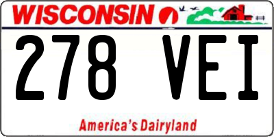 WI license plate 278VEI