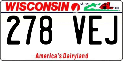 WI license plate 278VEJ