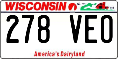 WI license plate 278VEO