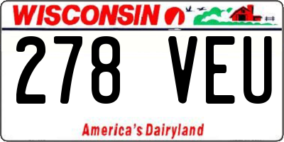 WI license plate 278VEU