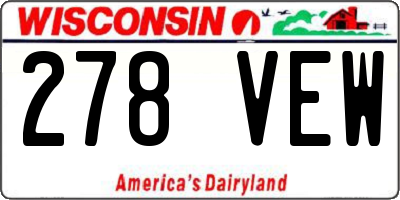 WI license plate 278VEW