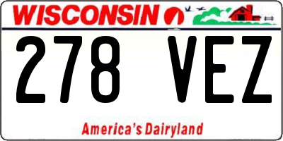 WI license plate 278VEZ