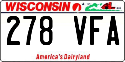 WI license plate 278VFA