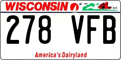 WI license plate 278VFB