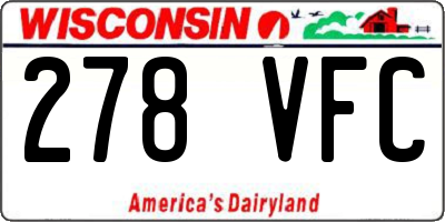 WI license plate 278VFC