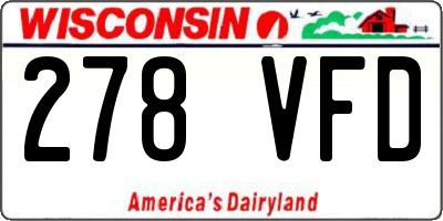 WI license plate 278VFD