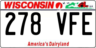 WI license plate 278VFE