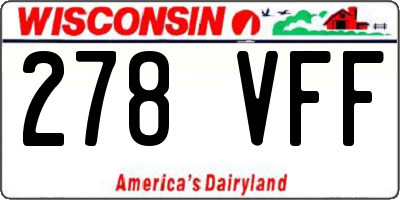 WI license plate 278VFF