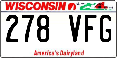 WI license plate 278VFG