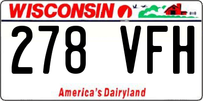 WI license plate 278VFH