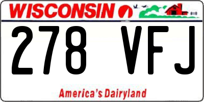 WI license plate 278VFJ