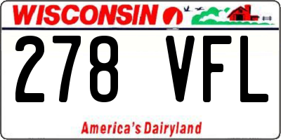 WI license plate 278VFL