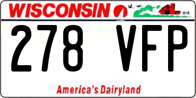 WI license plate 278VFP