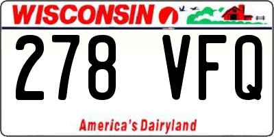 WI license plate 278VFQ