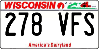 WI license plate 278VFS