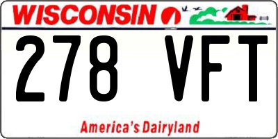 WI license plate 278VFT